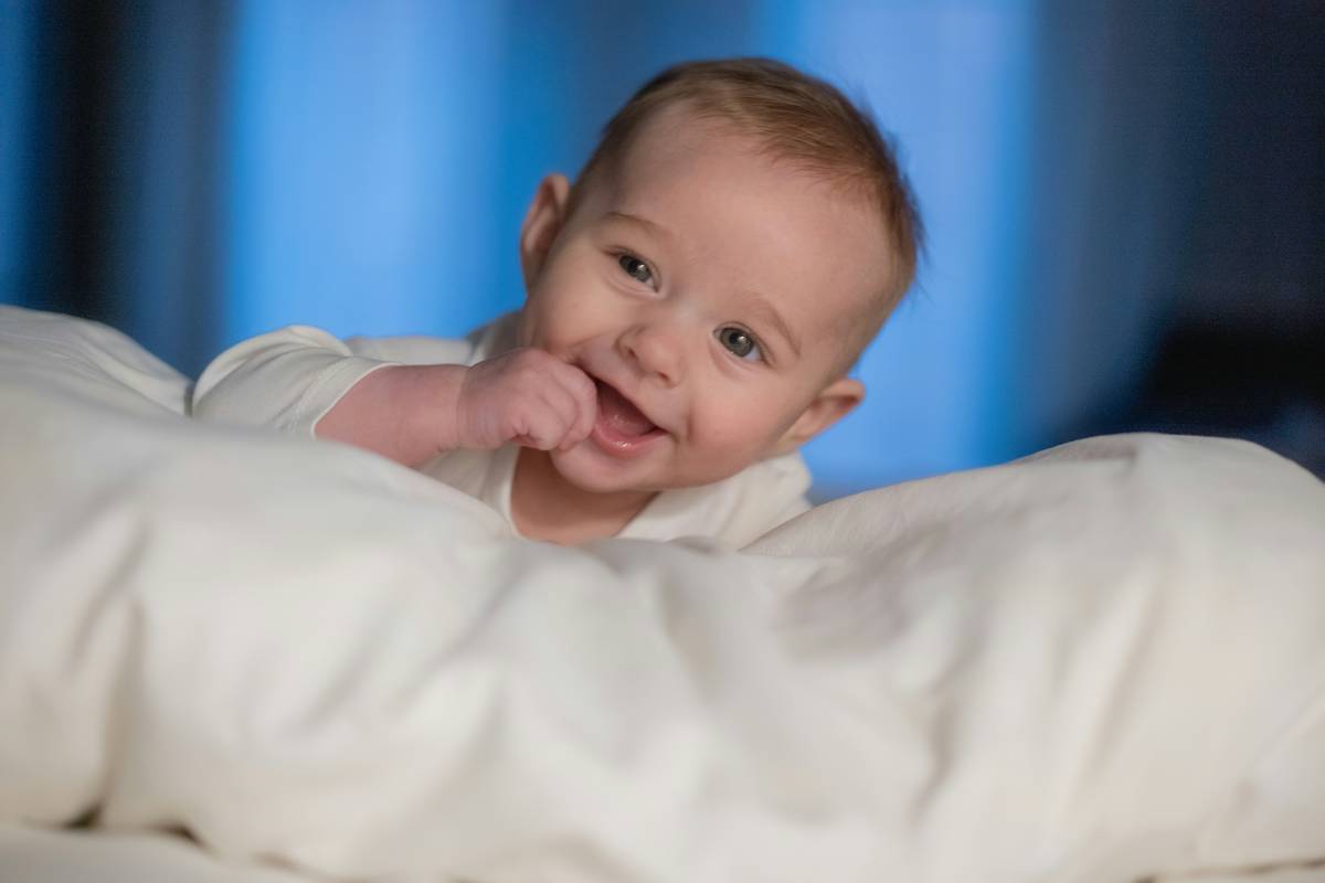 close-up of organic baby diapers on baby wearing sustainable onesie